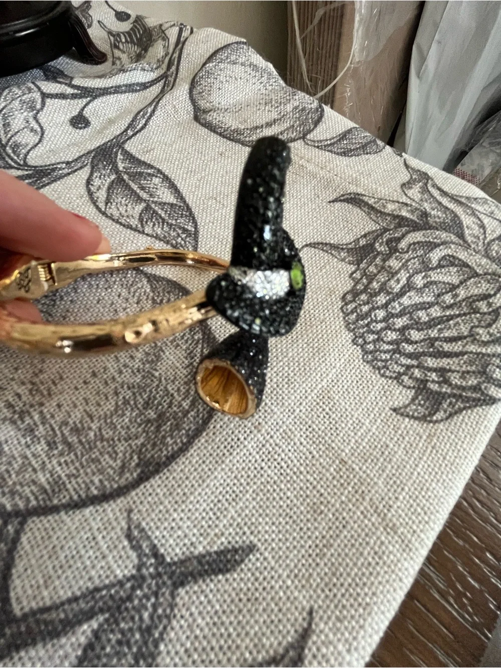 NWT Betsey Johnson Pretty Spooky Witch Hat & Broom Bangle Bracelet